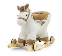 Cheval à bascule pour enfants poignées en bois et patins avec repose-pieds Polly White Milly Mally