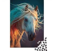 Cheval à la Longue crinière Flottant au ventPuzzles 1000 Pièces pour Adultes, Jeux Éducatifs, Décoration D'intérieur38x26cm/1000pcs