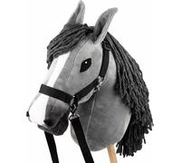 Cheval à piquer Hobby Horse Gris Cheval A3 avec licol Rênes Cheval à piquer pour le sport