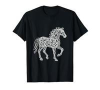 Cheval Abstrait d'une Ligne I Dessin à la Main Croquis T-Shirt Graphique avec Valeur