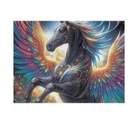 Cheval ailé coloré 500 Pièces Puzzle Créatif en Carton Rigide sans Déformation Créatures célestes splendides Difficulté Moyenne Activité Manuelle Loisir Créatif Cadeau Créatif Anniversaire 500 PCS