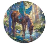 Cheval Ailé Forêt Puzzle pour Adultes Puzzle 1000 Pièces Papier Ruisseau Fantastique Jeu de Puzzle en Famille Cadeau 1000pcs (67.5x67.5cm)