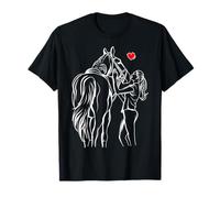Cheval Amant Chevaux Fille Femmes Équitation T-Shirt