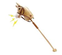 Cheval amovible : promenade créative de dessins animés, tête de cheval pour enfants, peluche avec canne à monter, poupée cadeau de Noël, fonction sonore douce, musique de chanson