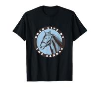 Cheval Amusant à Attraper la Vie près de la Selle T-Shirt