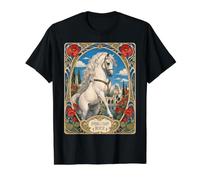 Cheval andalou Art Nouveau Design équestre T-Shirt Graphique avec Valeur