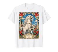 Cheval andalou Art Nouveau Design équestre T-Shirt Graphique avec Valeur
