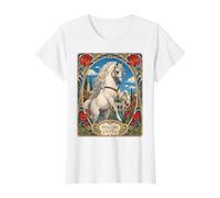 Cheval andalou Art Nouveau Design équestre T-Shirt Graphique avec Valeur