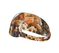 Cheval Animal Aquarelle imprimé,Bandeau de Sport Unisexe, Bandeau élastique Multi-usages pour Cheveux