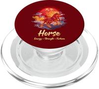 Cheval Année Chinois Zodiaque Lunaire Nouvel an Feu Cheval PopSockets PopGrip pour MagSafe