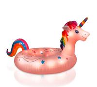Cheval arc-en-ciel gonflable à énergie solaire avec lumières changeantes de couleur, bouée gonflable à eau (version enfant)
