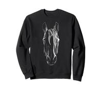 Cheval Artistique Graphique Dessiné à la Main Poney Art Blanc Noir Sweatshirt