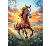 Cheval au Galop 1000 Pièces Puzzle Famille en Carton Rigide Contes de fées Animaux et Plantes Difficulté Moyenne Activité Familiale Anti-Stress Loisir Créatif Idée Cadeau Anniversaire Premium 1000 P