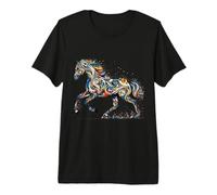 Cheval au Galop élégant avec des détails colorés complexes T-Shirt Haut de Gamme