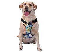 Cheval au Galop imprimé à l'aquarelle,Harnais pour Animaux de Compagnie, Harnais réfléchissant réglable pour Chien,XL