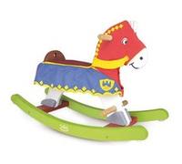 Cheval bascule perceval avec tunique en tissu multicolore G