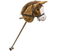Cheval bâton - BIECO - 74000191 - 100 cm - Tête en peluche - Roulettes - Enfants 3 ans et plus
