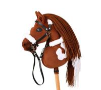 Cheval Bâton en Peluche Fonctionnel | Réaliste, Cheval Bâton avec licol, Doux, pour Spectacles