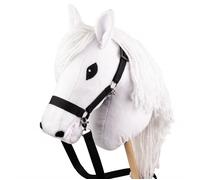 Cheval Bâton Hobby Horse avec licol et rênes - Blanc A3 - Jouet à cheval bâton pour enfant