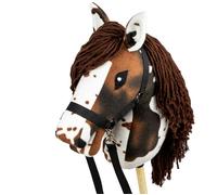 Cheval bâton (Hobby Horse) - Skippi - Pie brun - Licol et rênes inclus - Fait main, certifié CE