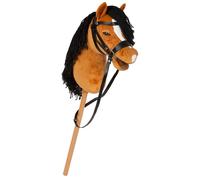 Cheval bâton - SMALL FOOT COMPANY - Mélodie - Marron - Tête en peluche douce - Bâton bois dévissable