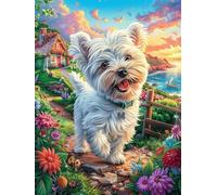 Cheval Blanc au Coucher de Soleil sur l'océan 1000 Pièces Puzzle Adolescent en Carton Anti-Déchirure Difficulté Moyenne Activité Éducative Jeu De Société Cadeau Anniversaire Pas Cher 1000 PCS