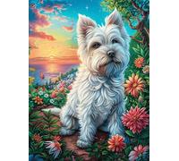 Cheval Blanc au Coucher de Soleil sur l'océan 1000 Pièces Puzzle Collectionneur en Carton Rigide sans Déformation Très Difficile Motif Complexe Décoration Murale Qualité Premium 1000 PCS