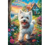 Cheval Blanc au Coucher de Soleil sur l'océan 300 Pièces Puzzle Adolescent en Carton Anti-Déchirure Difficulté Moyenne Activité Éducative Passe-Temps Petit Prix Pas Cher Premium 300 PCS