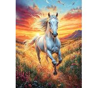 Cheval Blanc dans Une Prairie Fleurie Puzzles 500 Pièces pour Adultes Educa Décoration Murale Premium Activité De Famille Challenge Créatif Relaxation Artistique 500 PCS