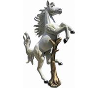 cheval blanc sautant sur un tronc 320cm de haut Figurine de décoration/publicitaire - GFK - grandeur nature - pour l'extérieur