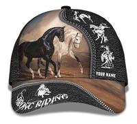 Cheval, Cavalier, Citation Personnalisée, Équitation De Bronc Homme Femme Strapback Cap Protection Solaire Casquette De Baseball Anti-UV Casquette-Hip Hop pour Camping Trucker Sport