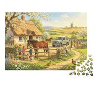 Cheval Chaumière Champ 1000pcs Mini Puzzle pour Famille Difficile