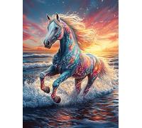 Cheval coloré avec une crinière arc-en-ciel 300 Pieces Casse-tête Débutant En Carton Épais Faune sauvage et animaux de compagnie Facile Apprentissage Loisir Créatif Passe-Temps Cadeau Créatif Événemen