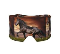 Cheval courant dans la prairie,Masque pour les yeux bloquant la lumière Cache-yeux et cache-oreilles pour le sommeil