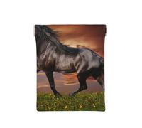Cheval Courant dans la Prairie, Sac de Rangement pour Femmes, Portefeuille supérieur à Presser, Petit Porte-Monnaie, Pochette de Changement