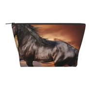 Cheval Courant dans la Prairie, Trousse de Toilette Trousse de Maquillage Sac à cosmétiques Trousse de Toilette de Voyage Portable