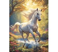 Cheval courant dans une prairie 1000 Pieces Casse-tête Adulte En Carton Rigide Haute Qualité Animal sauvage et animal de compagnie Très Difficile Anti-Stress Jeu De Société Cadeau Noël Haute Qualité 1
