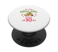 Cheval d'anniversaire sur Le thème du Cheval, Fleur pour Filles, Cheval Floral pour 10e PopSockets PopGrip Adhésif