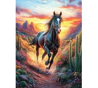 Cheval dans Le désert 300 Pièces Puzzle Famille en Carton Haute Densité Rêve de Peinture à l'huile Conte de fées Difficulté Moyenne Activité Familiale Anti-Stress Loisir Créatif Jeu De Société Premi