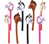 Cheval de bâton gonflable, jouets de fête colorés en PVC 8 pièces