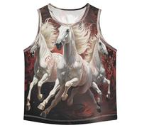 Cheval De Course Cool DéBardeurs sans Manches pour Garçons Adolescents,Idéaux pour Sport Activités Physiques