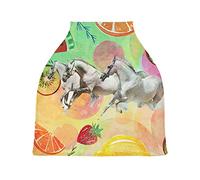 Cheval De Course Kiwi Housse de Canopée pour Poussette,Siège de Voiture pour Bébé Dais Siège Auto Couverture D'Allaitement Pare-Soleil Respirant Extensible pour Bébé