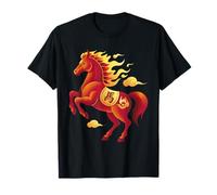 Cheval de feu Rouge du Zodiaque Chinois du Nouvel an Lunaire 2026 T-Shirt