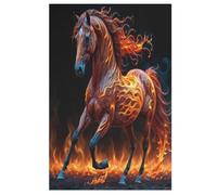 Cheval de Flamme Puzzles Adulte 1000 Pieces Cadeau Famille Puzzle Classique 3D EnfFourmisJouet en Bois Cadeau Unique 78×53cm