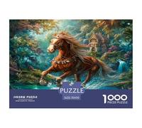 Cheval de Guerre de Pierre précieuse Puzzle 1000 Pièces pour Adultes & Enfants ≥ 12 Ans Jeu Patience & Réflexion Divertissement Créatif Cadeau Classiques Décoration De La Maison 70x50cm/1000pcs