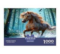 Cheval de Guerre de Pierre précieuse Puzzle 1000 Pièces pour Adultes Et Enfants À Partir De 12 Ans Jeux De Défi Jouets Éduchatifs De Qualité Supérieure Décoration De La Maison 70x50cm/1000pcs