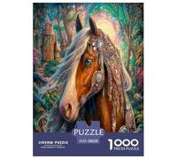 Cheval de Guerre de Pierre précieuse Puzzle 1000 Pièces pour Adultes Et Enfants Dès 14 Ans Jeux De Défi Jouets Éducatifs De Qualité Supérieure Décoration De La Maison 38x26cm/1000pcs