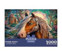 Cheval de Guerre de Pierre précieuse Puzzle De 1000 Pièces pour Adultes & Enfants ≥ 14 Ans Jeux Défi & Éducatifs Divertissement Créatif Cadeau Classiques - Activité Familiale Parfaite 38x26cm/1000pcs