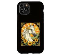 Cheval de Race et Fleurs Susan aux Yeux Noirs Coque pour iPhone 11 Pro