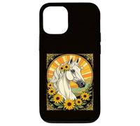 Cheval de Race et Fleurs Susan aux Yeux Noirs Coque pour iPhone 12/12 Pro